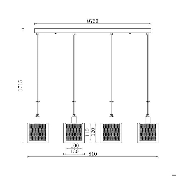 Sisutuspääste 4xE14 23W IP20 – Vask Koppar