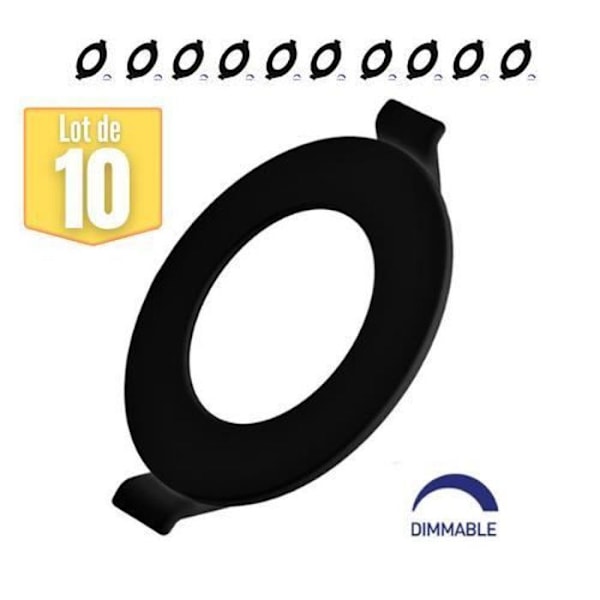 Sarja 10 himmennettävää LED-paneelia 4W 4000K 280lm Musta IP40 Svart