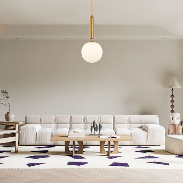 Suspension i opalglas 1xG9 10W – guldfinish