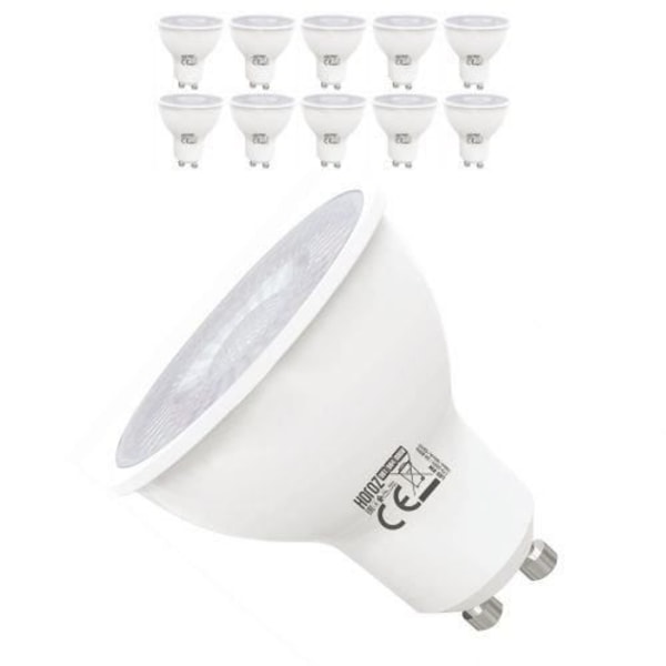 Set med 10 LED-spotlampor 4W GU10 (Ekv. 32W) 4200K