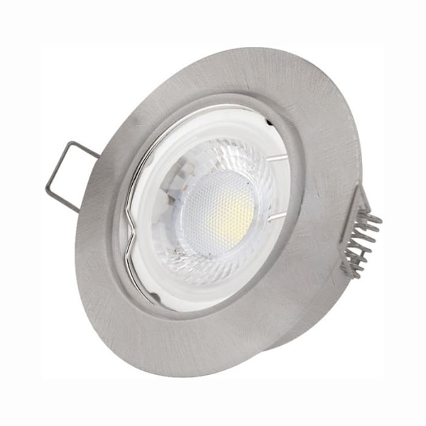 Kit med 3 st justerbara infällda spotlights i matt krom GU10 6W dimbar Matt krom