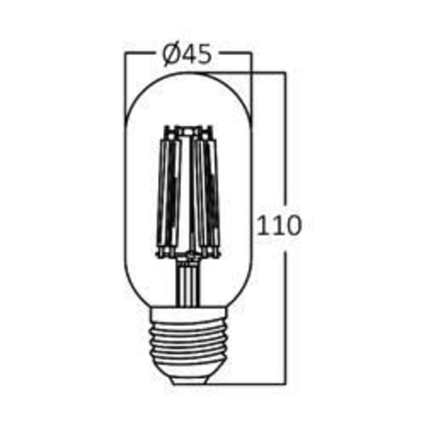 Sæt af 5 LED pærer T45 filament 4W E27 2200K