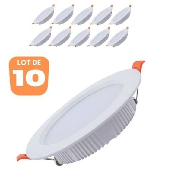 Set med 10 ALEXA SMD LED runda vita fläckar 8W 4200K Vit