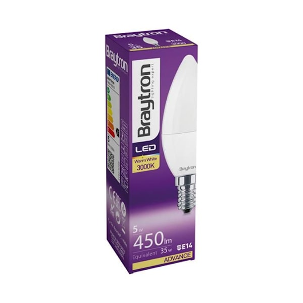 LED-liekkilamppu 5W (Ek. 35W) E14 4000K naturvit