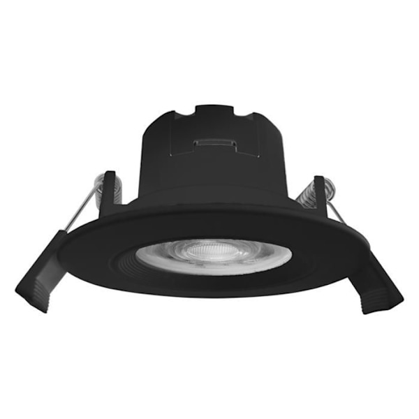 Sæt med 10 vandtætte 3i1 runde sorte forsænkede LED-spotlights 7W IP54 Svart