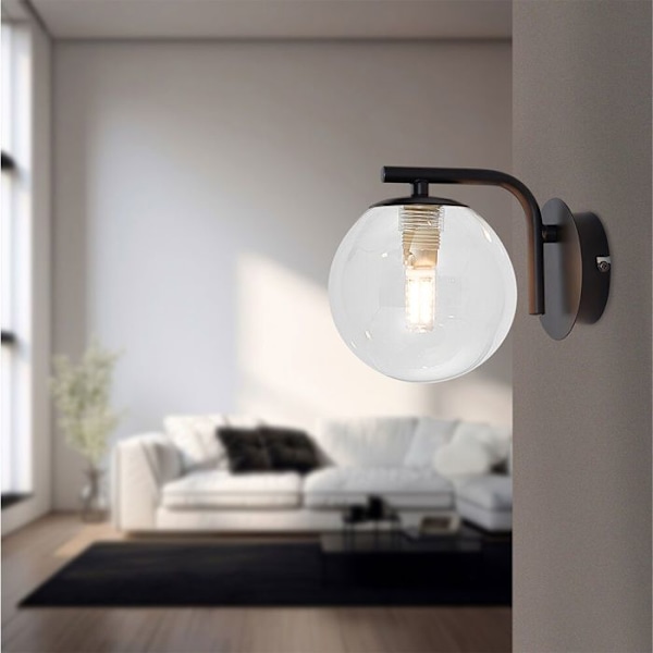 Dekorativ vägglampa 1xG9 10W IP20 – Transparent & Svart
