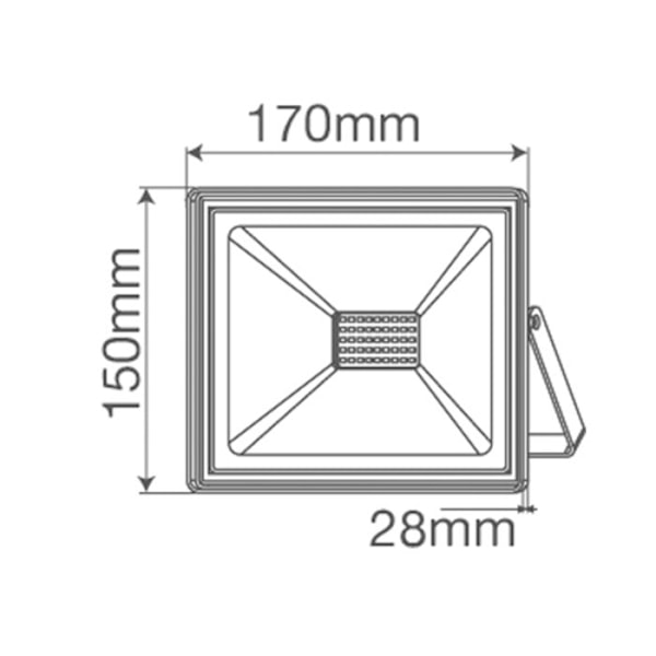 LED-projektor INDUS 30W IP65 6000K Grå
