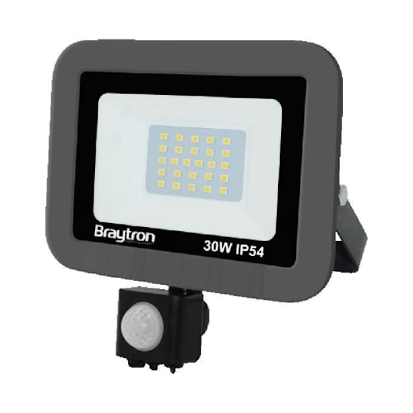 LED-projektor 30W IP54 6500K med detektor Grå