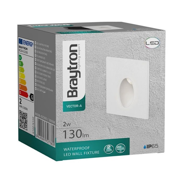 Mini spot LED mural BRAYTRON Vector-C - Vit - 2W Vit