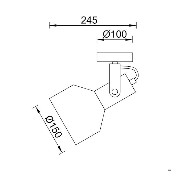 Dekoratiivinen seinävalaisin 1xE27 23W IP20 – Musta metalli Svart