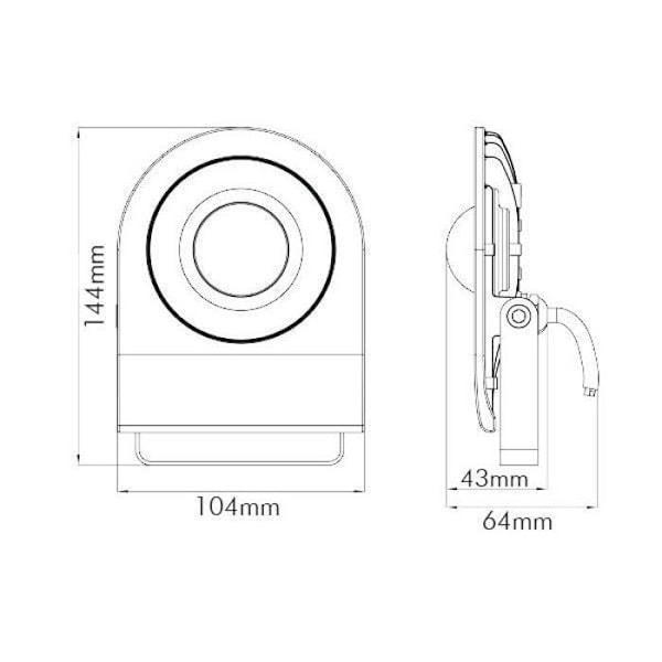 LED projektor - GOA - 10W - IP65 - 1000 lumen - 6000K - Ekstra flad Vit