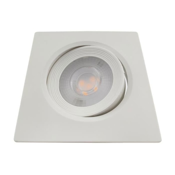Valkoinen neliön upotettu LED-kohdevalo 5W IP20 6500K Vit