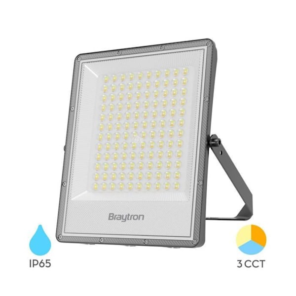 LED Projektor 100W 3 i 1 11000lm IP65 IK06 – Grå Grå