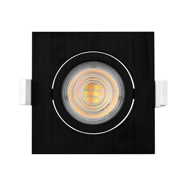 Sæt med 10 3i1 kvadratiske sorte forsænkede LED-spotlights 7W IP20 Dæmpbar Svart
