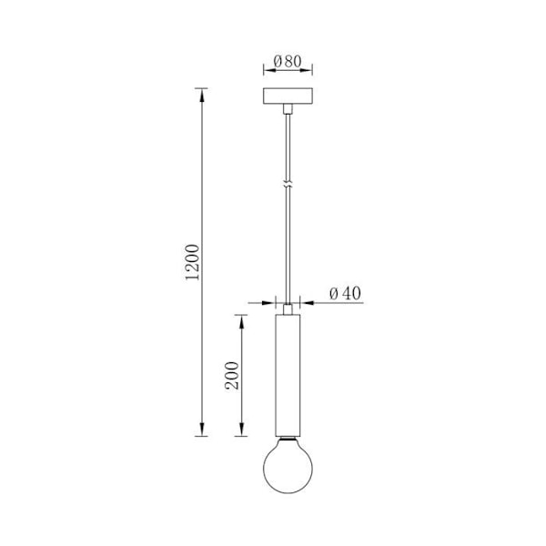 Koristesuspensio 1xE27 IP20 23W – Musta Svart