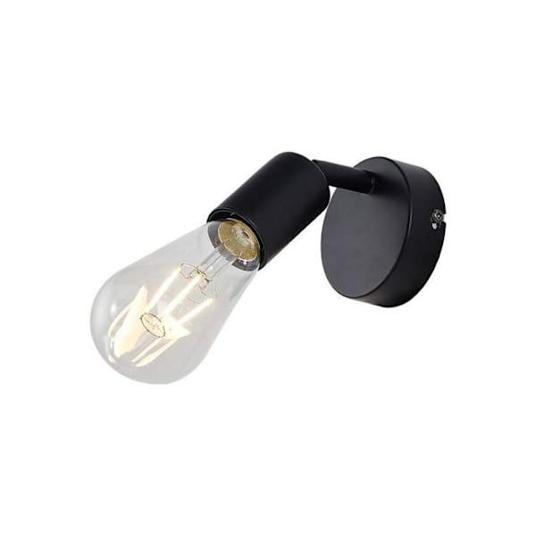 Vägglampa 1xE27 23W IP20 – Svart metall Svart