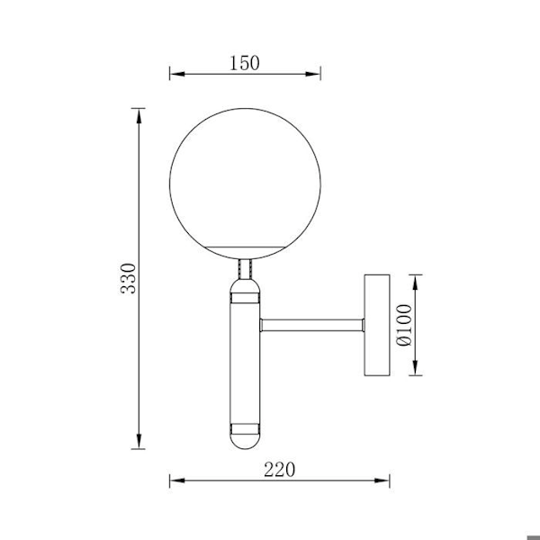 Vägglampa 1xG9 10W IP20 i opalglas – Guld finish