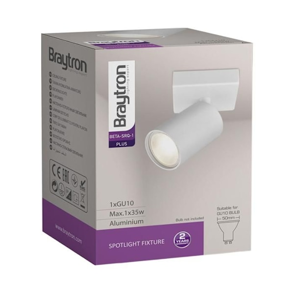 Pinta-asennettava kohdevalo BETA-T1 Alu GU10 35W Valkoinen Vit