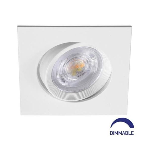 Spot LED inbyggd 3 i 1 kvadrat vit 7W IP20 dimbar Vit