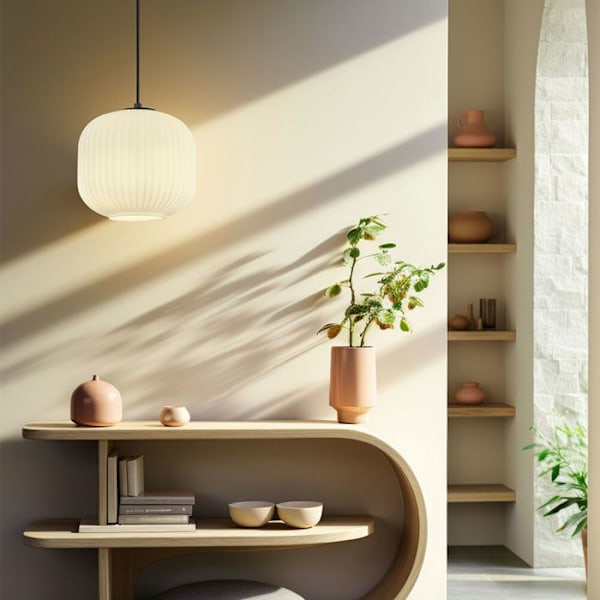 Dekorativ upphängning 1xE27 23W IP20 – Opal/Svart Opal+Svart