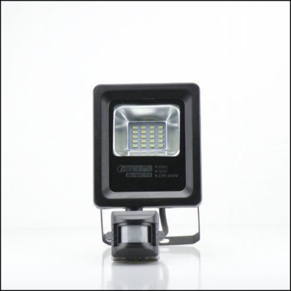 LED-projektor - Ospecifierad - 10W - IP65 - Rörelsedetektor - Extra platt Svart
