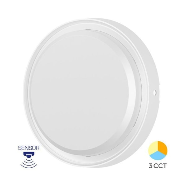 Udvendig LED-applikation 18W med mikrobølge-detektor IP65 Hvid Vit