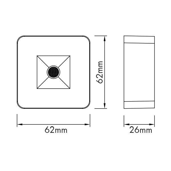 Firkantet LED overflademonteret spotlight EVA-6 5W 6500K Hvid