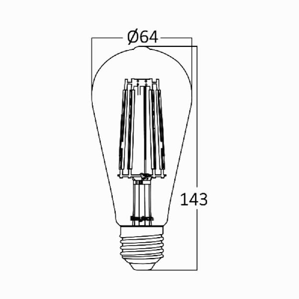 Sæt med 10 LED ST64 glødepærer 6W E27 2200K Dæmpbar