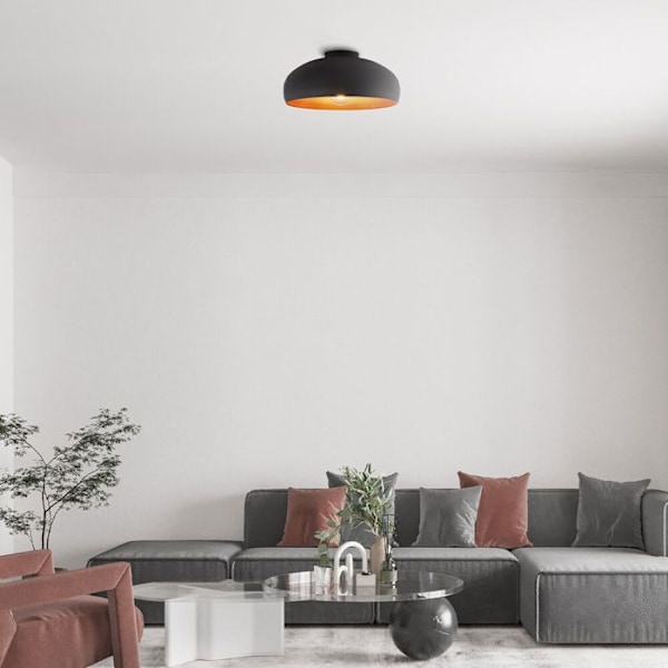 Dekorativ LED loftlampe 1xE27 23W IP20 – Sort metal Svart