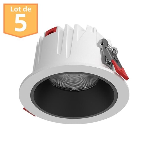 Pack om 5 inbyggda LED-spots Braytron Vit 10W 3 i 1 IP20 Vit