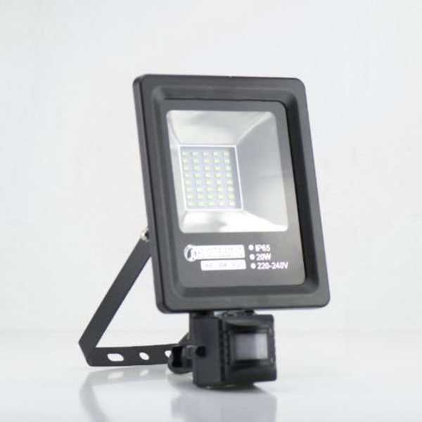 LED-projektori - Määrittelemätön - 20W - IP65 - Liikehälytin - 6500K Svart