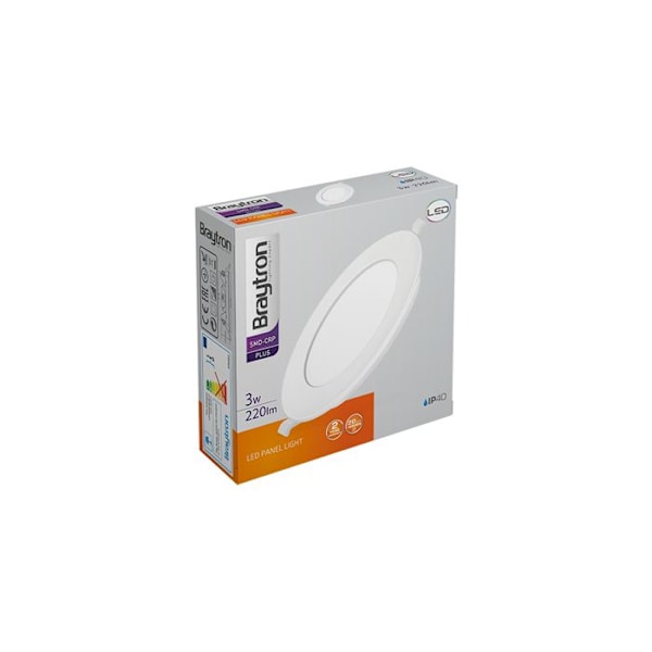 Extra platt LED spotlight 3W 6500K IP40 Vit