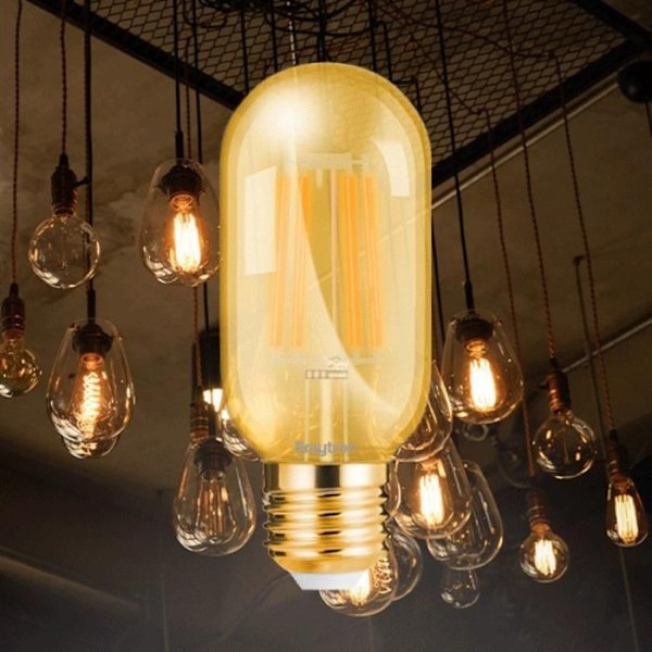 LED-ampull T45 filament 4W E27 2200K Bärnsten