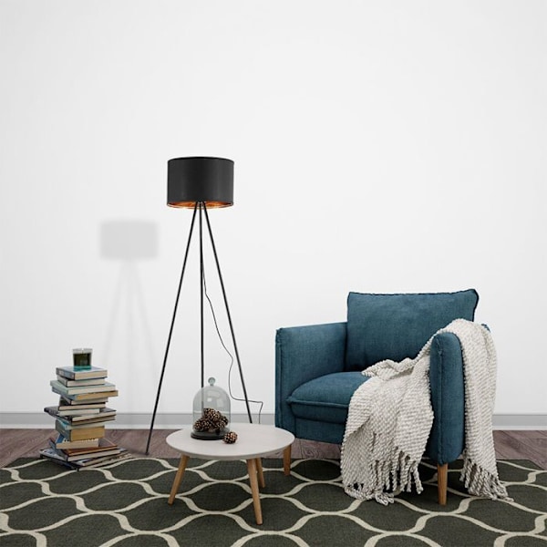 Dekorativ gulvlampe 1xE27 23W IP20 – Sort Svart