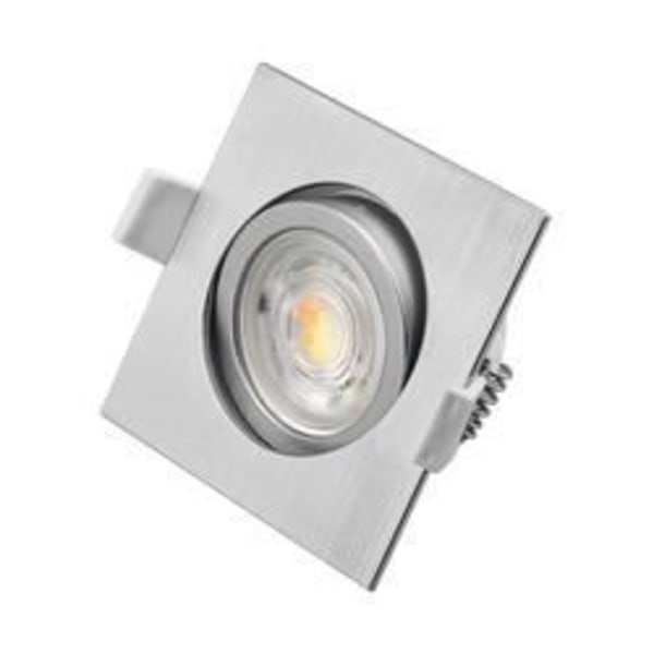 Sæt med 10 3-i-1 firkantede aluminiumsindbyggede LED-spots 7W IP20 aluminium