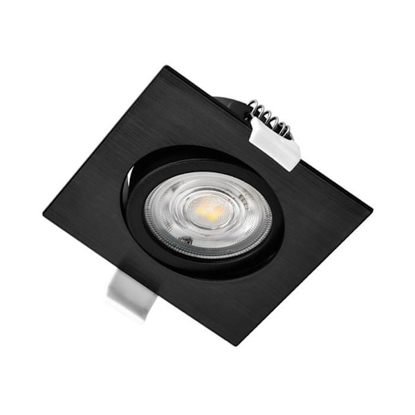 3i1 firkantet sort forsænket LED spotlight 7W IP20 Dæmpbar Svart