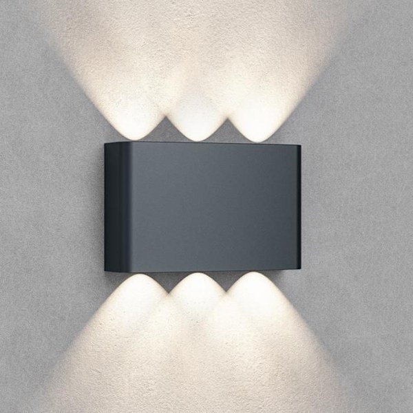 Vägglampa utomhus 6W 480lm 3CCT IP65 Grå