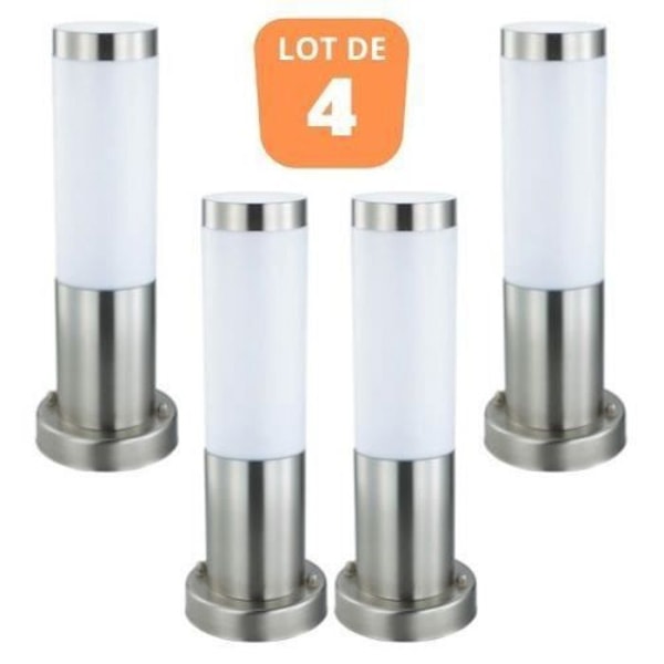 Set med 4 st Defne-3 rostfria E27 60W terminaler Rostfritt stål