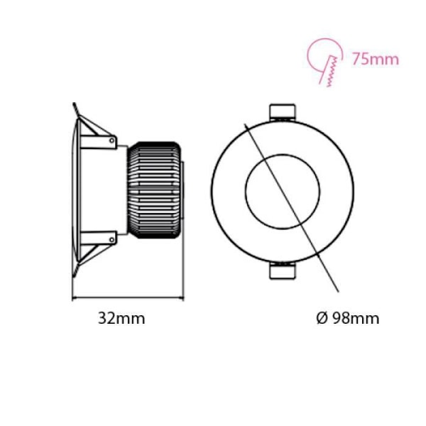 Sarja 10 kpl ALEXA SMD LED pyöreitä mustia täpliä 8W 7000K Svart