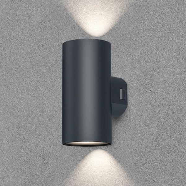 Vägglampa utomhus VEKTA-D2 svart 2x9W 3in1 IP65 Svart