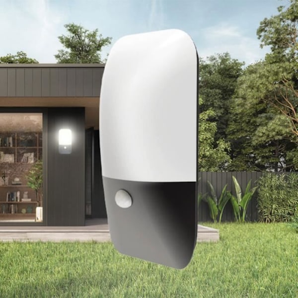 Utomhusapplikation PIRUS detektor 12W LED 3000K IP54 Grå