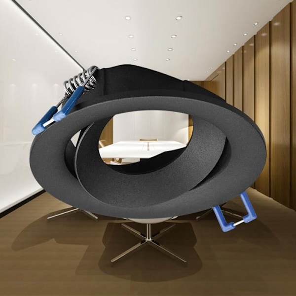 BRAYTRON Tetra-E2 spotlys, rund, sort, justerbar, diameter 95 mm, aluminium Svart