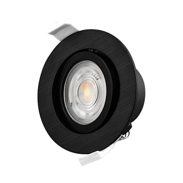 3i1 rund sort forsænket LED-spot 7W IP20 Dæmpbar Svart