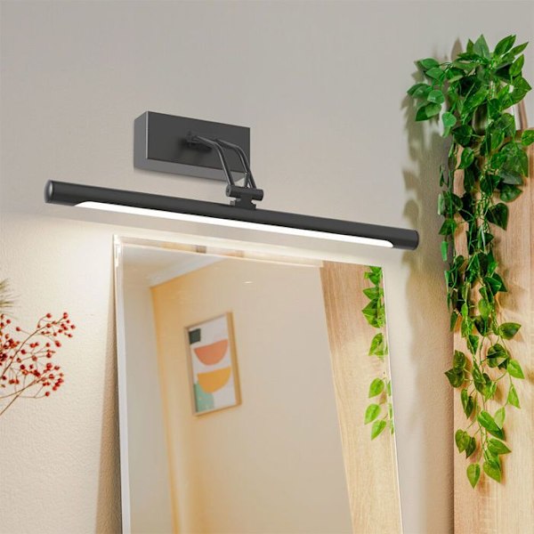 Applique LED spejl sort 8W 3i1 IP20 Svart