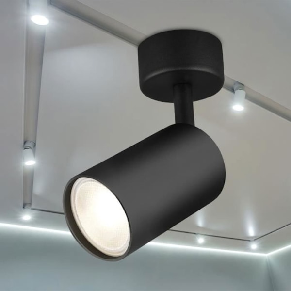 Set med 2 svarta GU10 35W justerbara takspotlights Svart