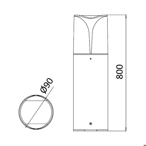 Ute Potelet E27 23W IP44 i Grå Aluminium Grå