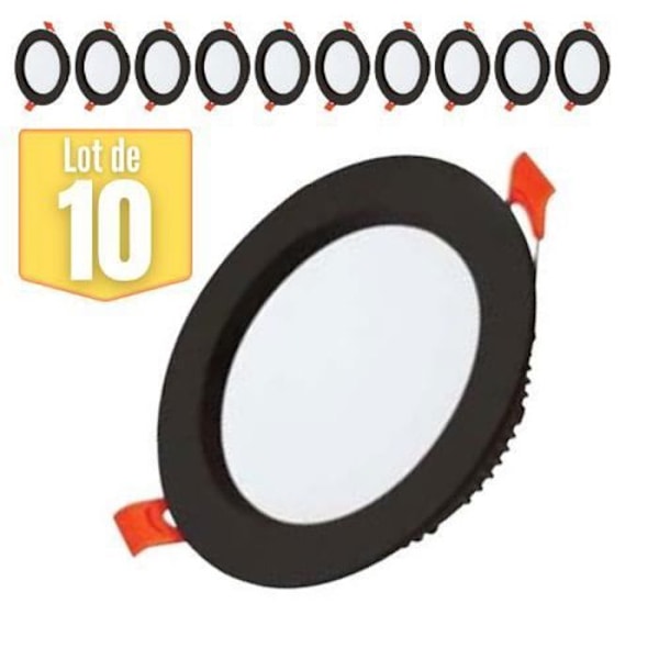 Sarja 10 kpl ALEXA SMD LED pyöreitä mustia täpliä 8W 7000K Svart