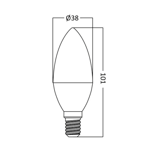 LED-flamma glödlampa 6,5W (Ekv. 45W) E14 3000K