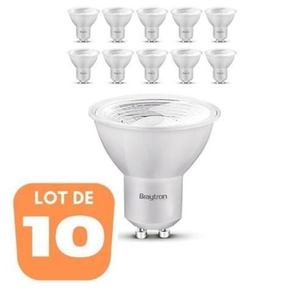 Set med 10 GU10 5W LED-lampor (Ekv. 40W) 4200K 38°