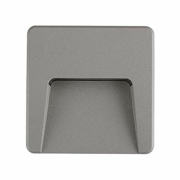 Vägglampa kvadratisk LED 3W IP65 Dim. 120x120mm Grå